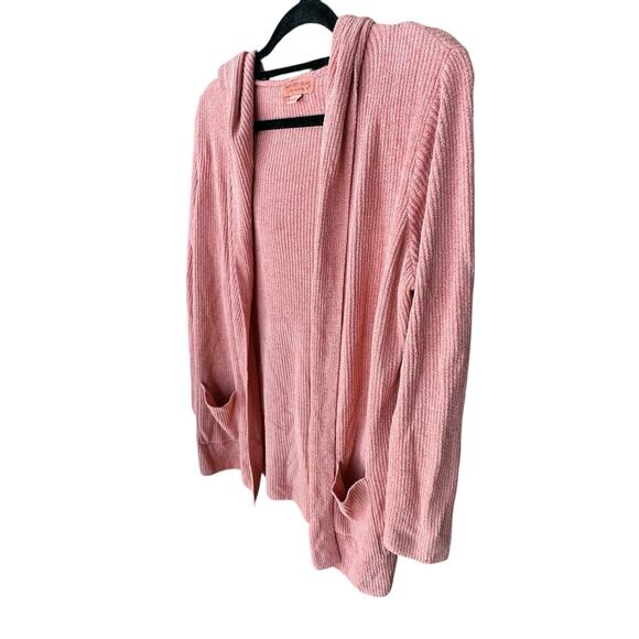 BAREFOOT DREAMS x Womens Cozy Chic Ulta Lite Coral Pink Duster Sweater Robe L - Picture 2 of 6